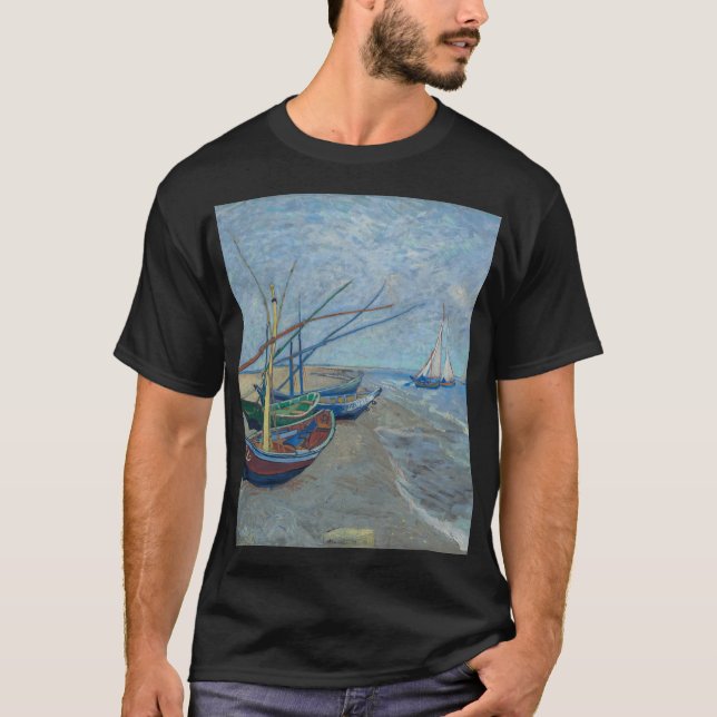 Vincent Van Gogh - Fishing Boats on the Beach T-Shirt (Front)