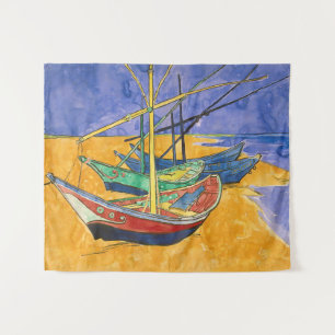 Vincent van Gogh - Fishing Boats on the Beach Tapestry