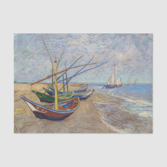 Vincent van Gogh - Fishing Boats on the Beach Tissue Paper (Front)