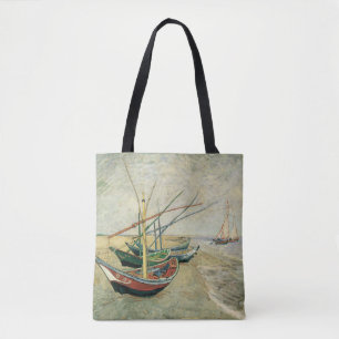 Vincent van Gogh - Fishing Boats on the Beach Tote Bag
