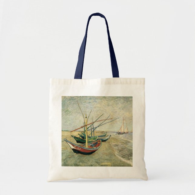 Vincent van Gogh - Fishing Boats on the Beach Tote Bag (Front)
