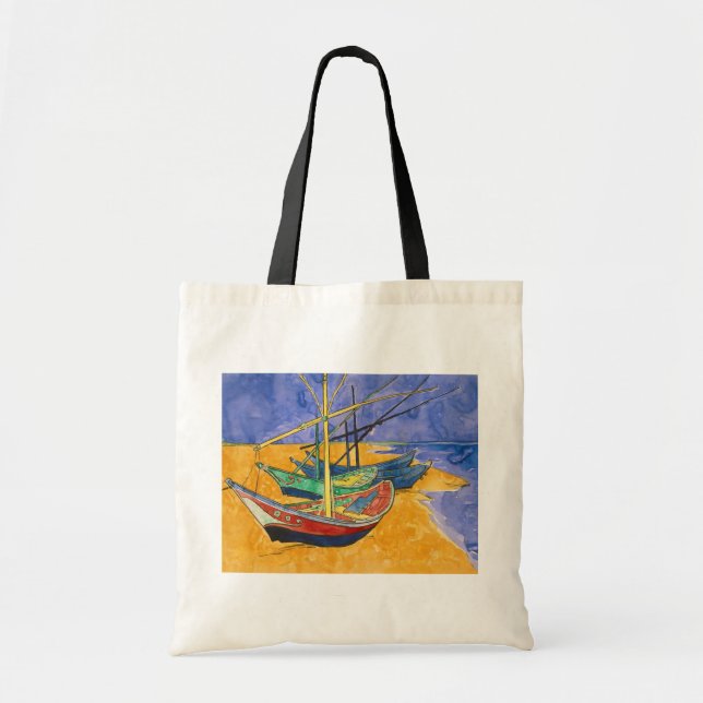 Vincent van Gogh - Fishing Boats on the Beach Tote Bag (Front)