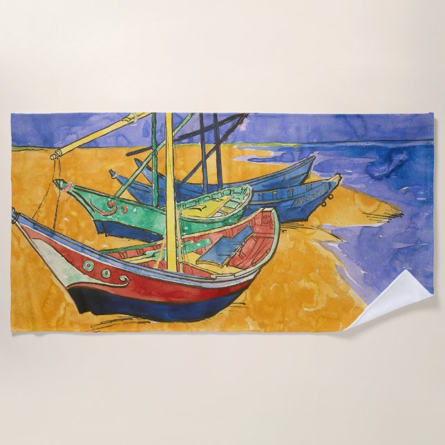 Vincent van Gogh - Fishing Boats on the Beach Towel (Front)