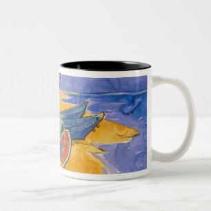 Vincent van Gogh Fishing Boats on the Beach Two-Tone Coffee Mug