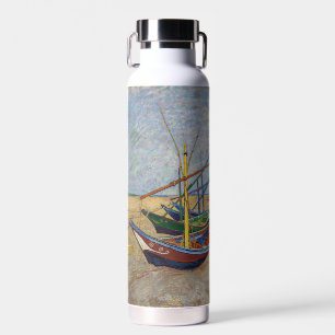 Vincent van Gogh - Fishing Boats on the Beach Water Bottle
