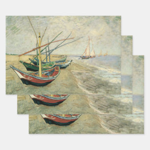 Vincent van Gogh - Fishing Boats on the Beach Wrapping Paper Sheet