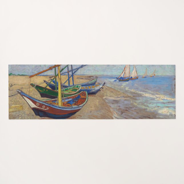 Vincent van Gogh - Fishing Boats on the Beach Yoga Mat (Back (Horizontal))