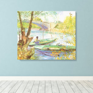Vincent van Gogh Fishing in Spring, Pont de Clichy Canvas Print