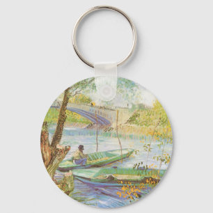 Vincent van Gogh Fishing in Spring, Pont de Clichy Key Ring