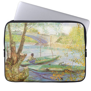 Vincent van Gogh Fishing in Spring, Pont de Clichy Laptop Sleeve