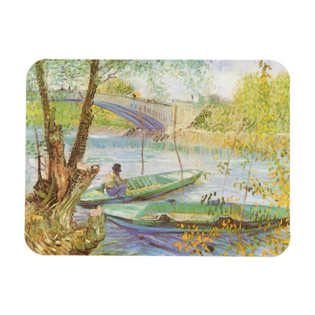 Vincent van Gogh Fishing in Spring, Pont de Clichy Magnet (Horizontal)