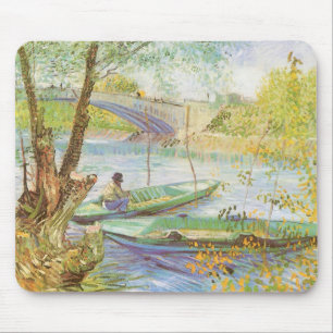 Vincent van Gogh Fishing in Spring, Pont de Clichy Mouse Mat