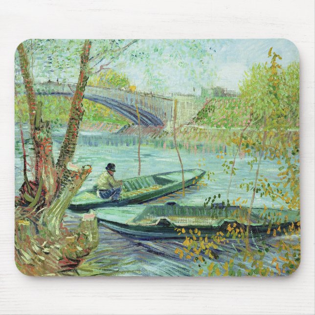 Vincent van Gogh | Fishing in the Spring Mouse Mat (Front)