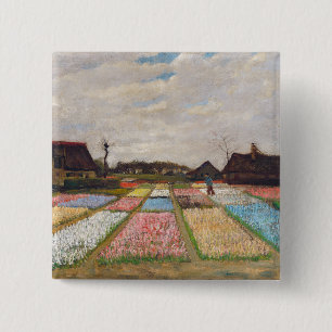 Vincent van Gogh - Flower Beds in Holland 15 Cm Square Badge