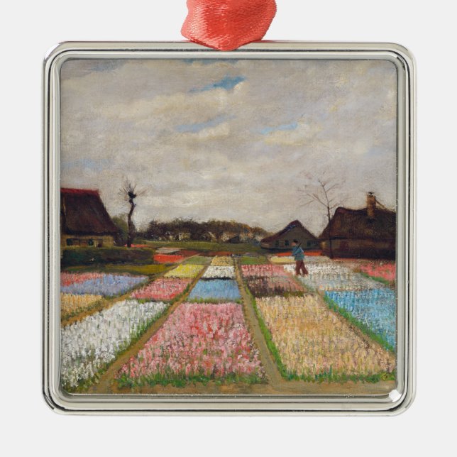 Vincent van Gogh - Flower Beds in Holland Metal Tree Decoration (Front)
