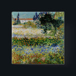 Vincent van Gogh - Flowering Garden 15 Cm Square Badge<br><div class="desc">Flowering Garden - Vincent van Gogh,  Oil on Canvas,  1888,  Arles</div>