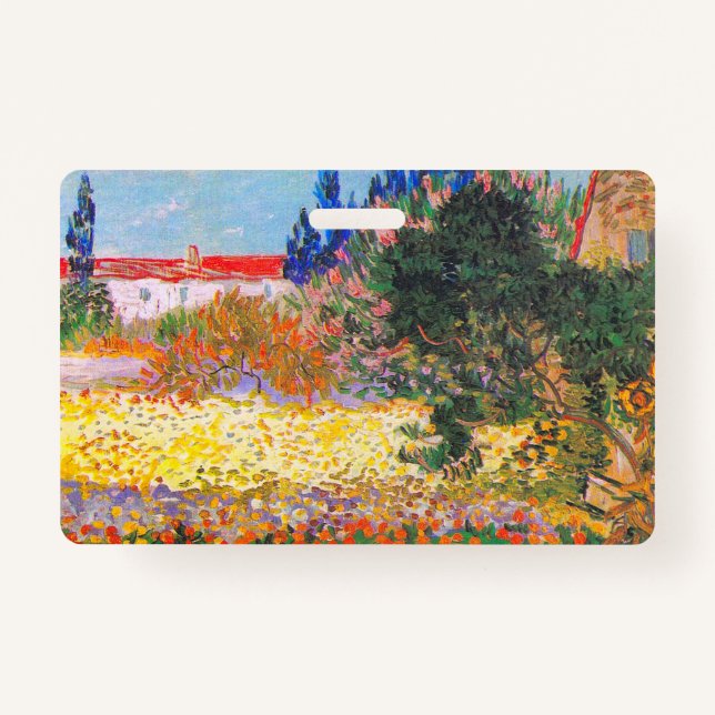 Vincent Van Gogh Flowering Garden ID Badge (Front)