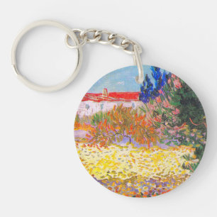 Vincent Van Gogh Flowering Garden Key Ring