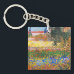 Vincent Van Gogh Flowering Garden Key Ring<br><div class="desc">Keychain featuring Vincent van Gogh’s oil painting Flowering Garden (1853-1890). Flowers of magnificent colours—blue,  red,  yellow,  orange—decorate a dreamy garden. The best gift for lovers of Post-Impressionism and Dutch art collectors!</div>