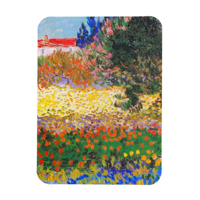 Vincent Van Gogh Flowering Garden Magnet (Vertical)