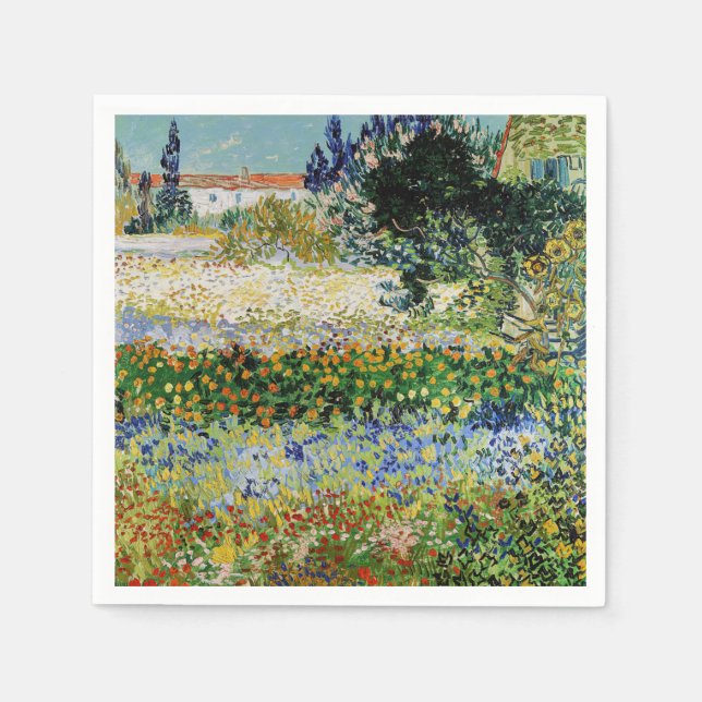 Vincent van Gogh - Flowering Garden Napkin (Front)