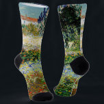 Vincent van Gogh - Flowering Garden Socks<br><div class="desc">Flowering Garden - Vincent van Gogh,  Oil on Canvas,  1888,  Arles</div>