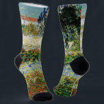 Vincent van Gogh - Flowering Garden Socks<br><div class="desc">Flowering Garden - Vincent van Gogh,  Oil on Canvas,  1888,  Arles</div>