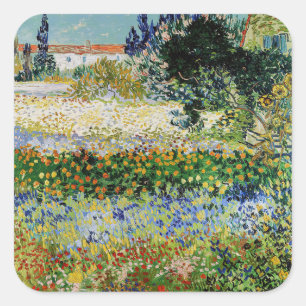 Vincent van Gogh - Flowering Garden Square Sticker