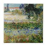 Vincent van Gogh - Flowering Garden Tile<br><div class="desc">Flowering Garden - Vincent van Gogh,  Oil on Canvas,  1888,  Arles</div>