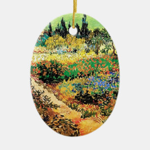 Vincent van Gogh flowering gardens Ceramic Tree Decoration