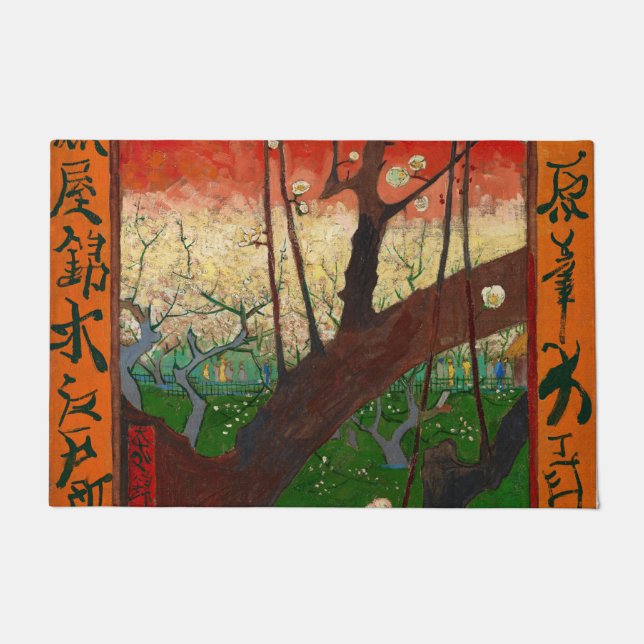Vincent van Gogh - Flowering Plum Tree Doormat (Front)