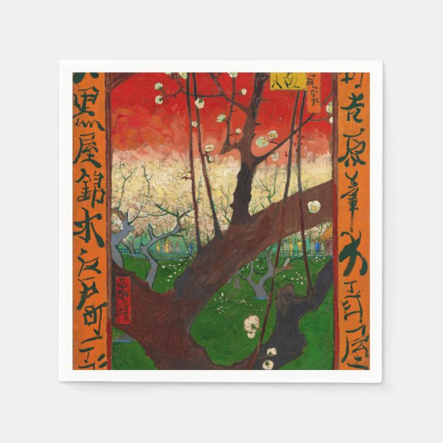 Vincent van Gogh - Flowering Plum Tree Napkin (Front)