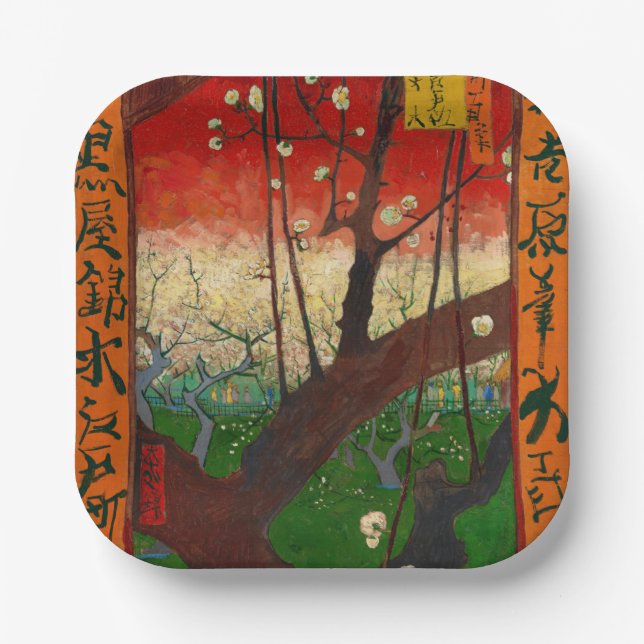 Vincent van Gogh - Flowering Plum Tree Paper Plate (Front)