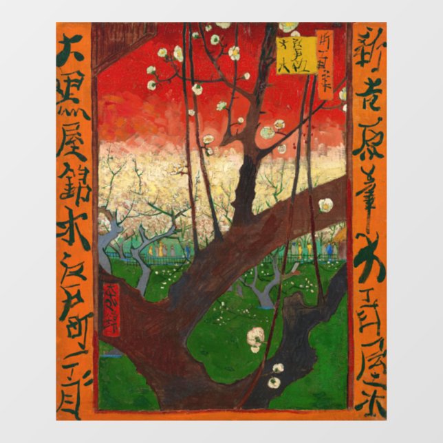 Vincent van Gogh - Flowering Plum Tree Window Cling (Sheet)