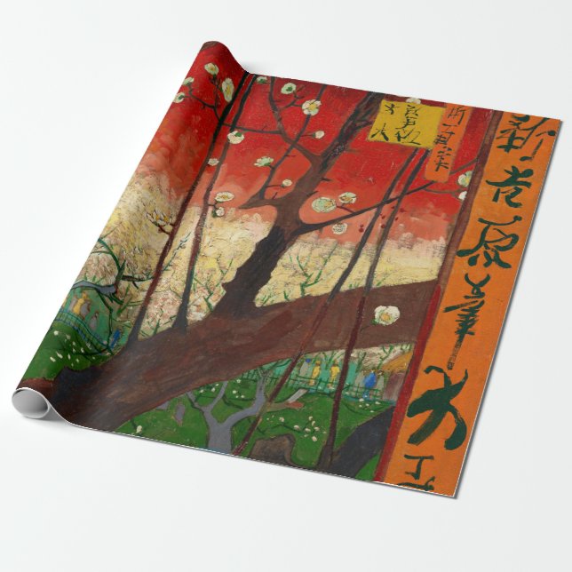 Vincent van Gogh - Flowering Plum Tree Wrapping Paper (Unrolled)