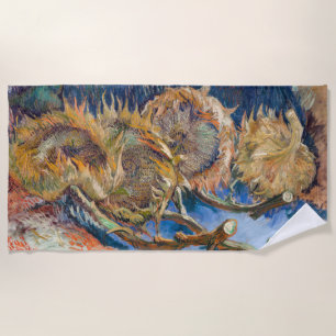 Vincent van Gogh - Four Cut Sunflowers Beach Towel