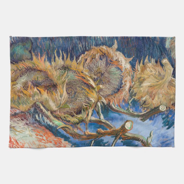 Vincent van Gogh - Four Cut Sunflowers Tea Towel (Horizontal)
