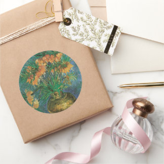 Vincent van Gogh - Fritillaries in a Copper Vase Classic Round Sticker