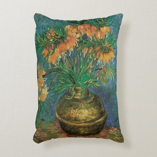 Vincent van Gogh - Fritillaries in a Copper Vase Decorative Cushion (Front(Vertical))