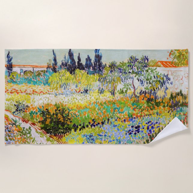 Vincent van Gogh - Garden at Arles Beach Towel (Front)