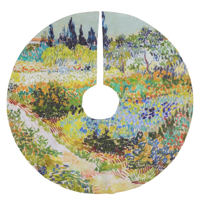 Vincent van Gogh - Garden at Arles Brushed Polyester Tree Skirt (Front)