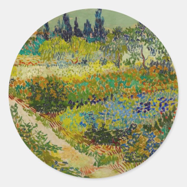 Vincent Van Gogh Garden at Arles Classic Round Sticker (Front)