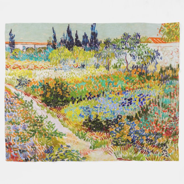 Vincent van Gogh - Garden at Arles Fleece Blanket (Front (Horizontal))