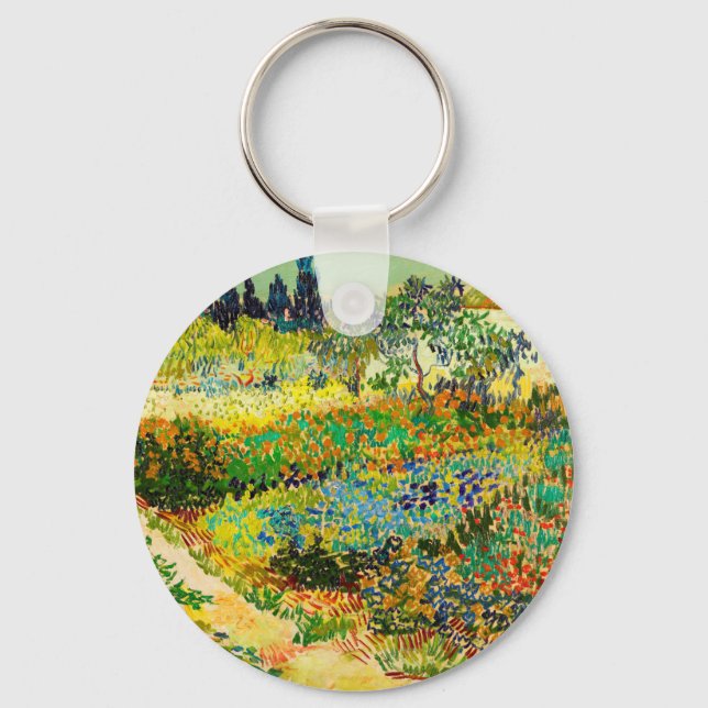 Vincent Van Gogh Garden at Arles Key Ring (Front)