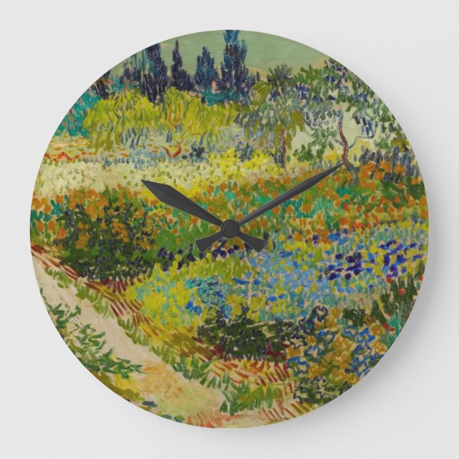 Vincent Van Gogh Garden at Arles Large Clock (Front)