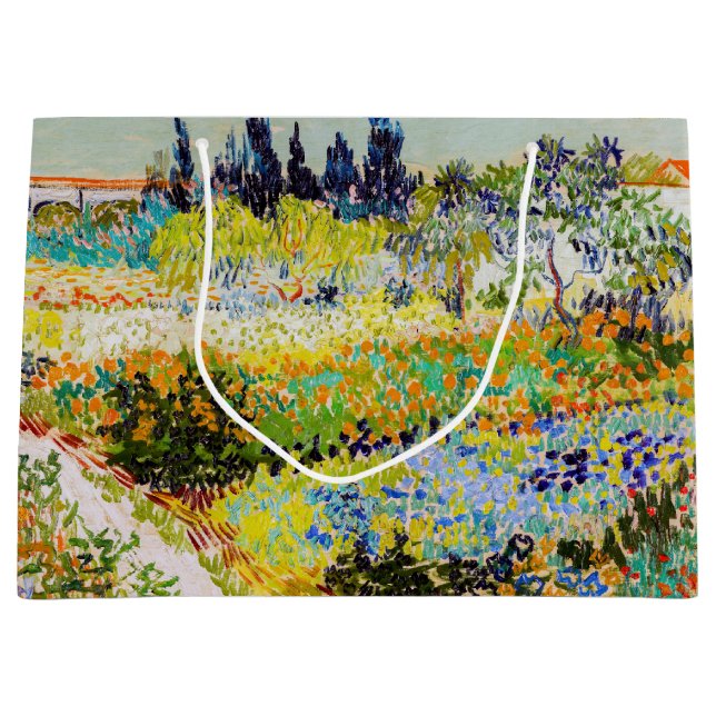 Vincent van Gogh - Garden at Arles Large Gift Bag (Front)