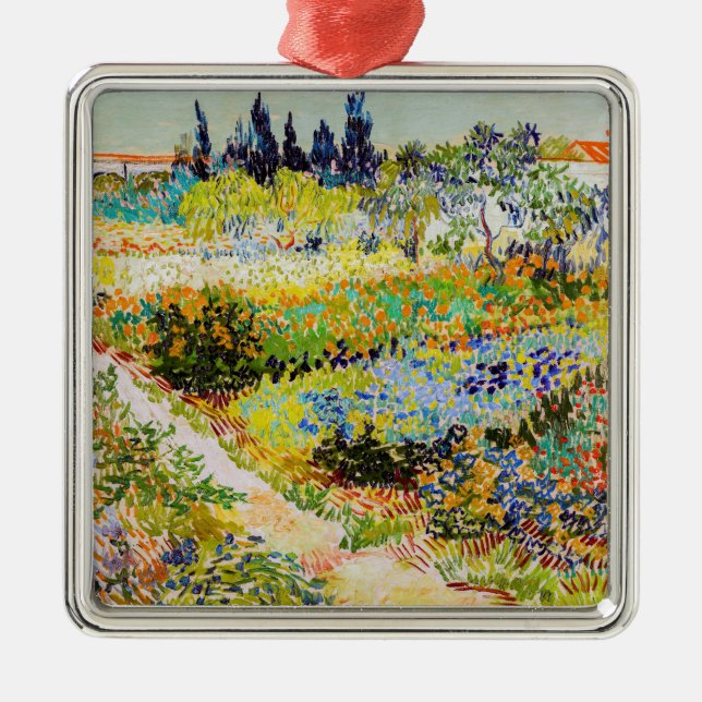 Vincent van Gogh - Garden at Arles Metal Tree Decoration (Front)