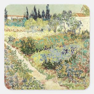Vincent Van Gogh Garden at Arles Square Sticker