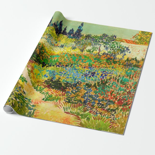 Vincent Van Gogh Garden at Arles Wrapping Paper (Unrolled)