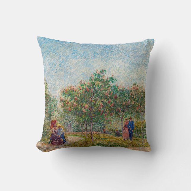 Vincent van Gogh - Garden in Montmarte with Lovers Cushion (Front)